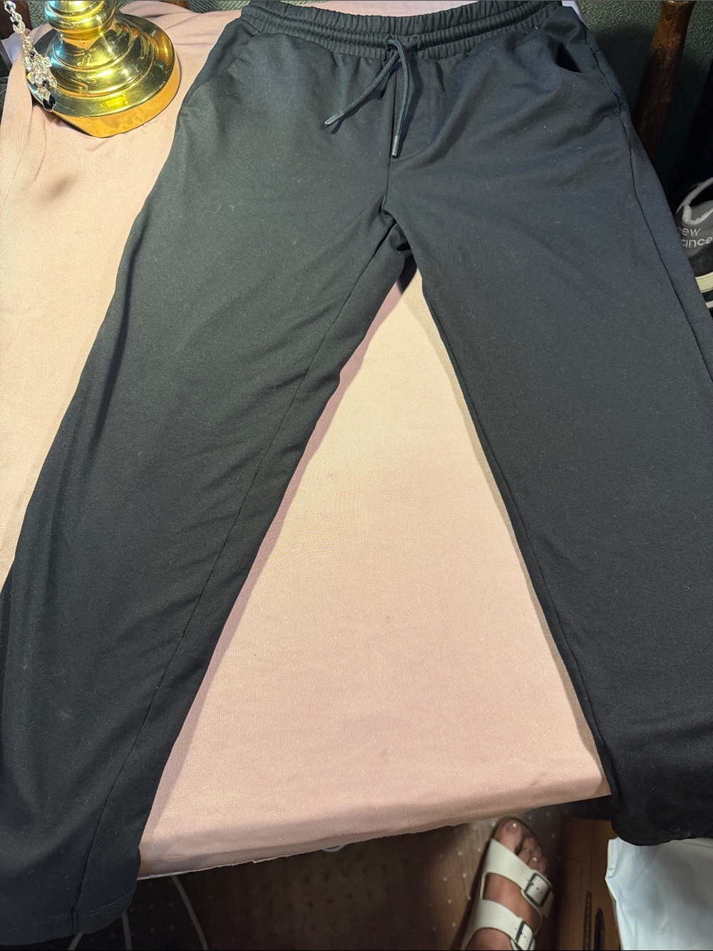 Kids Black Drawstring Jogger Pants